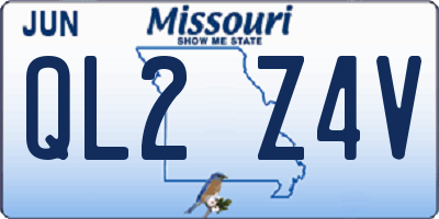 MO license plate QL2Z4V