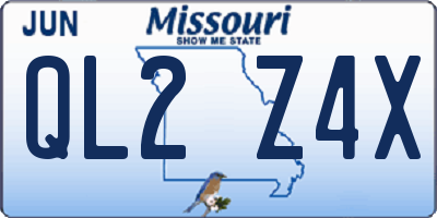 MO license plate QL2Z4X