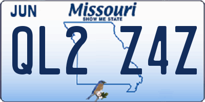 MO license plate QL2Z4Z