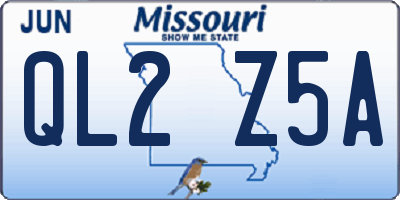 MO license plate QL2Z5A
