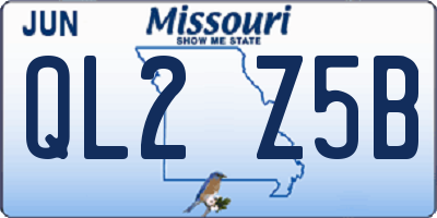 MO license plate QL2Z5B