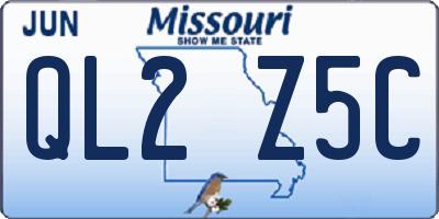MO license plate QL2Z5C