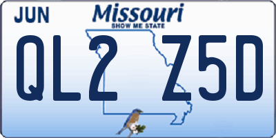 MO license plate QL2Z5D