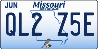 MO license plate QL2Z5E