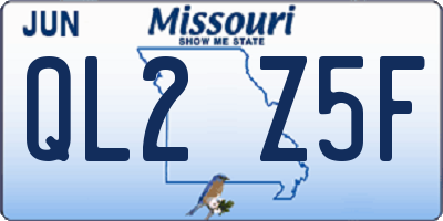 MO license plate QL2Z5F