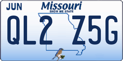 MO license plate QL2Z5G