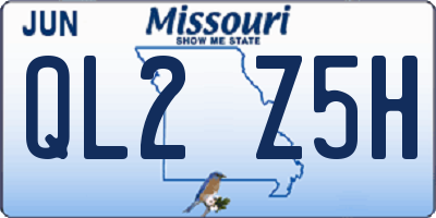 MO license plate QL2Z5H
