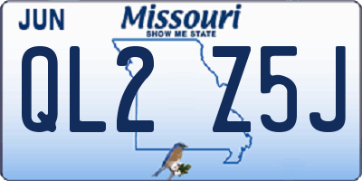 MO license plate QL2Z5J