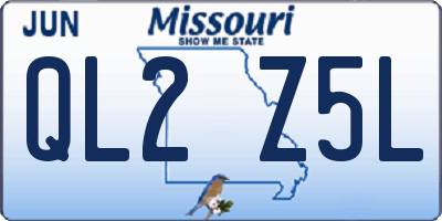 MO license plate QL2Z5L