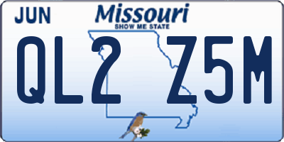 MO license plate QL2Z5M