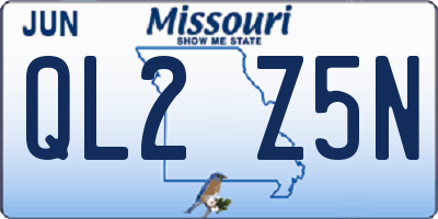 MO license plate QL2Z5N