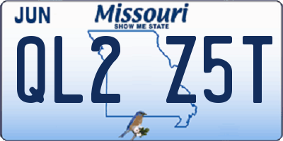 MO license plate QL2Z5T