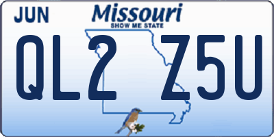 MO license plate QL2Z5U