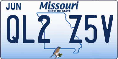 MO license plate QL2Z5V