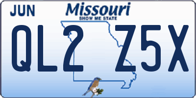 MO license plate QL2Z5X