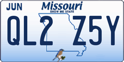 MO license plate QL2Z5Y