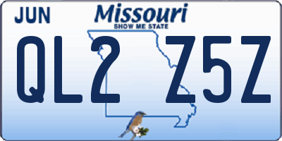 MO license plate QL2Z5Z
