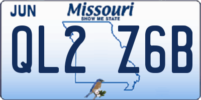 MO license plate QL2Z6B