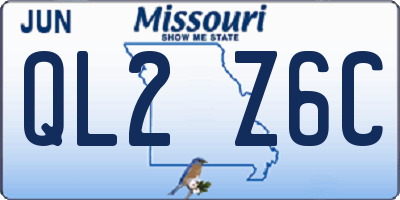 MO license plate QL2Z6C
