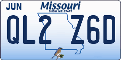MO license plate QL2Z6D