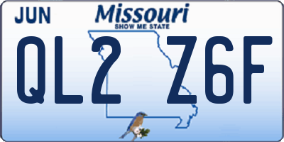 MO license plate QL2Z6F