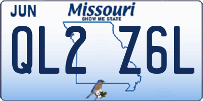 MO license plate QL2Z6L