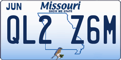 MO license plate QL2Z6M
