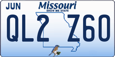MO license plate QL2Z6O