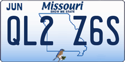 MO license plate QL2Z6S