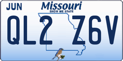 MO license plate QL2Z6V