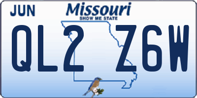 MO license plate QL2Z6W