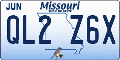 MO license plate QL2Z6X