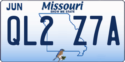 MO license plate QL2Z7A