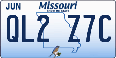 MO license plate QL2Z7C
