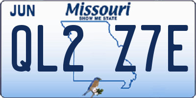 MO license plate QL2Z7E