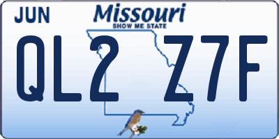 MO license plate QL2Z7F