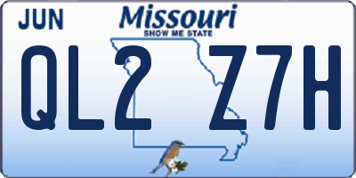 MO license plate QL2Z7H