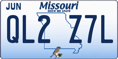 MO license plate QL2Z7L