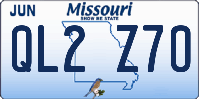 MO license plate QL2Z7O