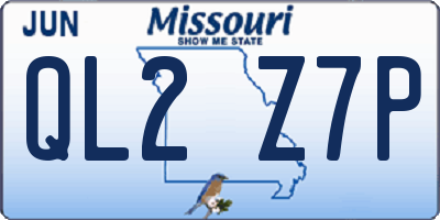 MO license plate QL2Z7P