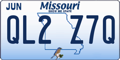 MO license plate QL2Z7Q