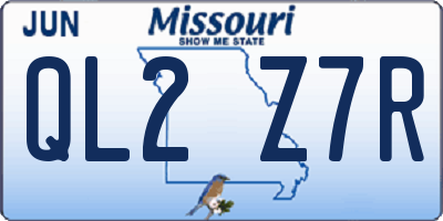 MO license plate QL2Z7R