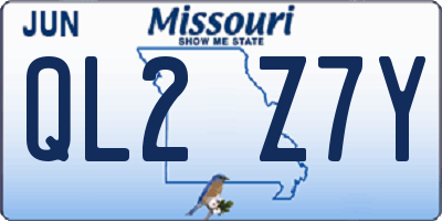 MO license plate QL2Z7Y