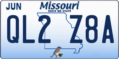 MO license plate QL2Z8A
