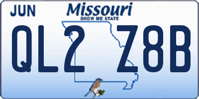 MO license plate QL2Z8B