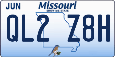 MO license plate QL2Z8H