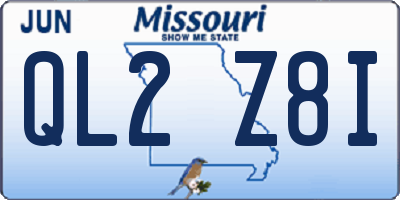 MO license plate QL2Z8I