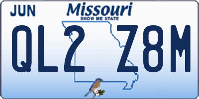 MO license plate QL2Z8M