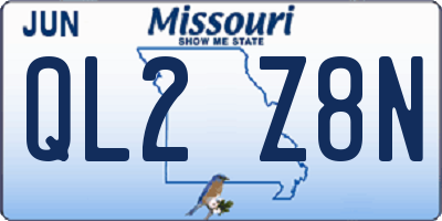 MO license plate QL2Z8N
