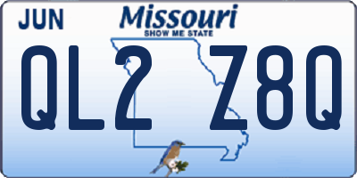 MO license plate QL2Z8Q